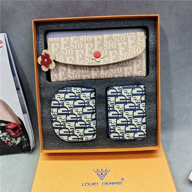 UZ Wholesale Store - Wholesale Wallet - Women's - Gift Box Set PU Wallet Card Holder Three-Piece Set6