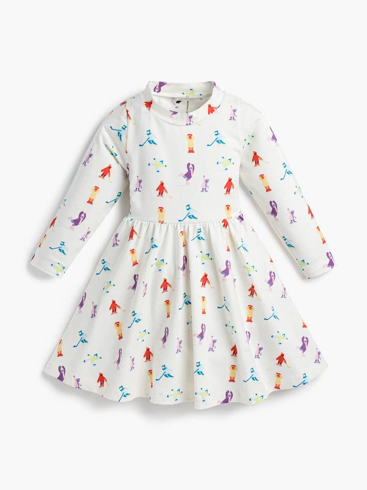 Turtleneck Let's Dance Dress_Colorful Ice Skaters for wholesale by Monica + Andy