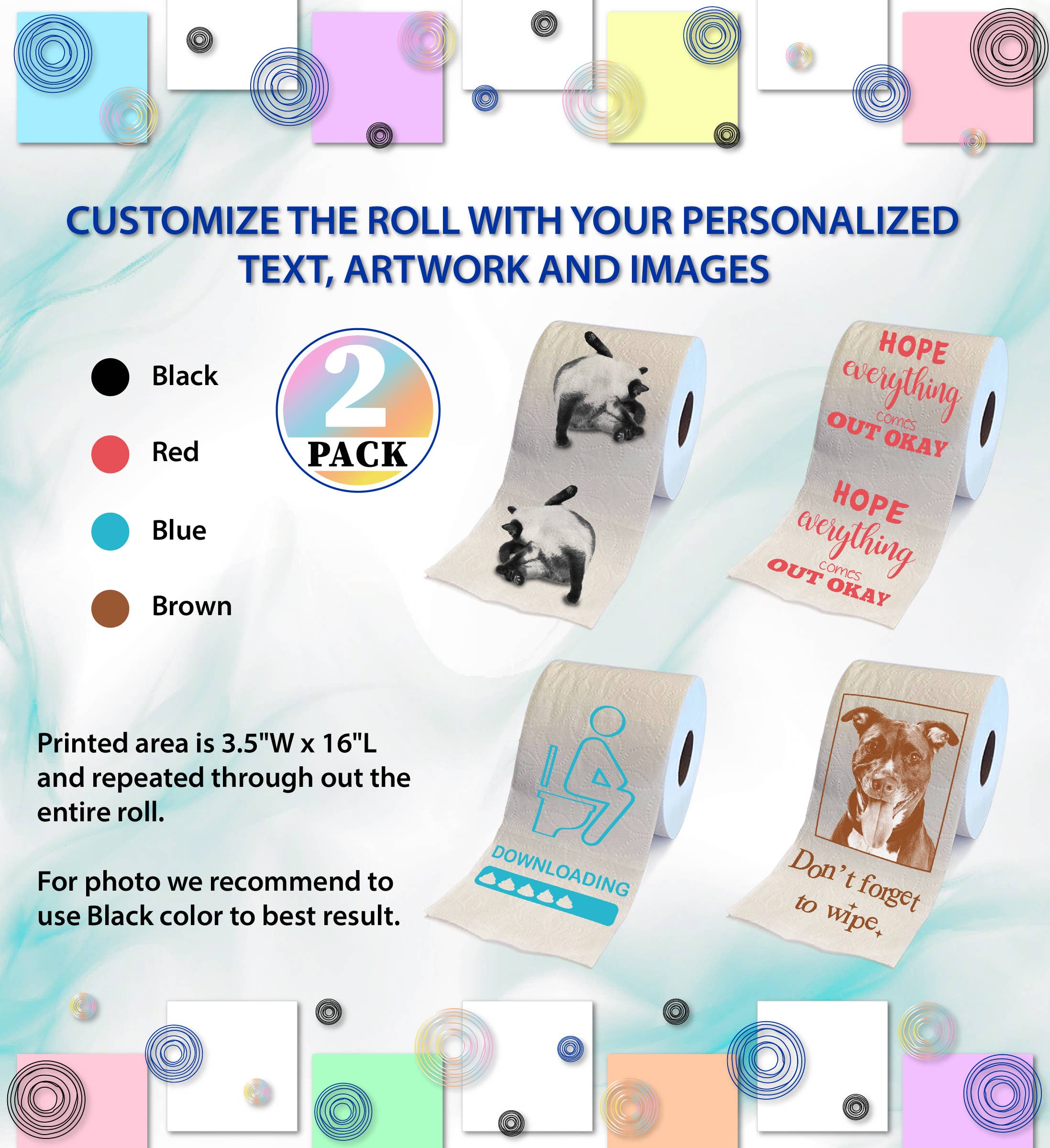 Cota Global – wholesale Toilet paper – Printed TP - Custom - Your text or image here2