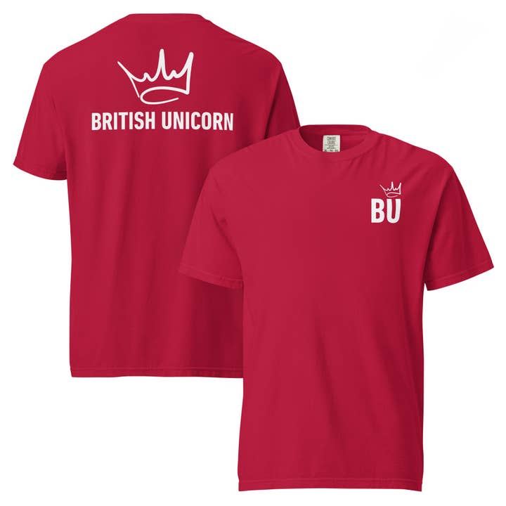 British Unicorn | BU Crown | T-shirt épais teint en pièce pour la vente par Jolly & Goode