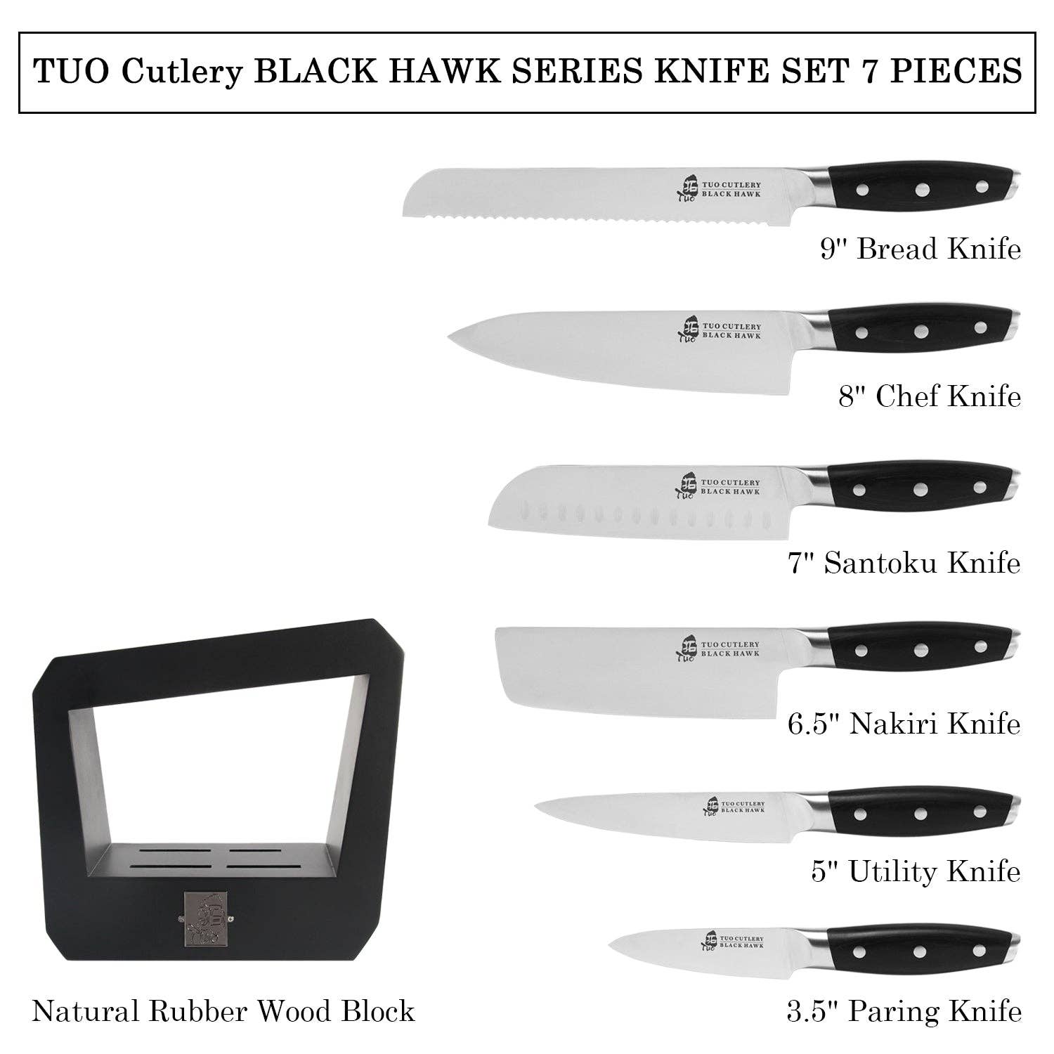 TUO Cutlery - Wholesale Knife Set - TC1216 7-PCS Kitchen Knives Set1