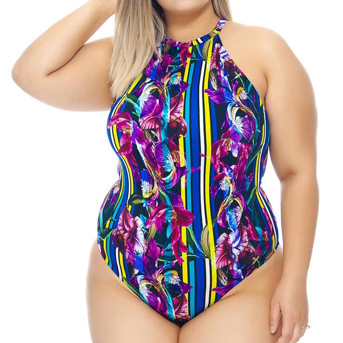 MAILLOT DE BAIN AVEC RAS-DU-COU ET BONNETS pour la vente par Lehona