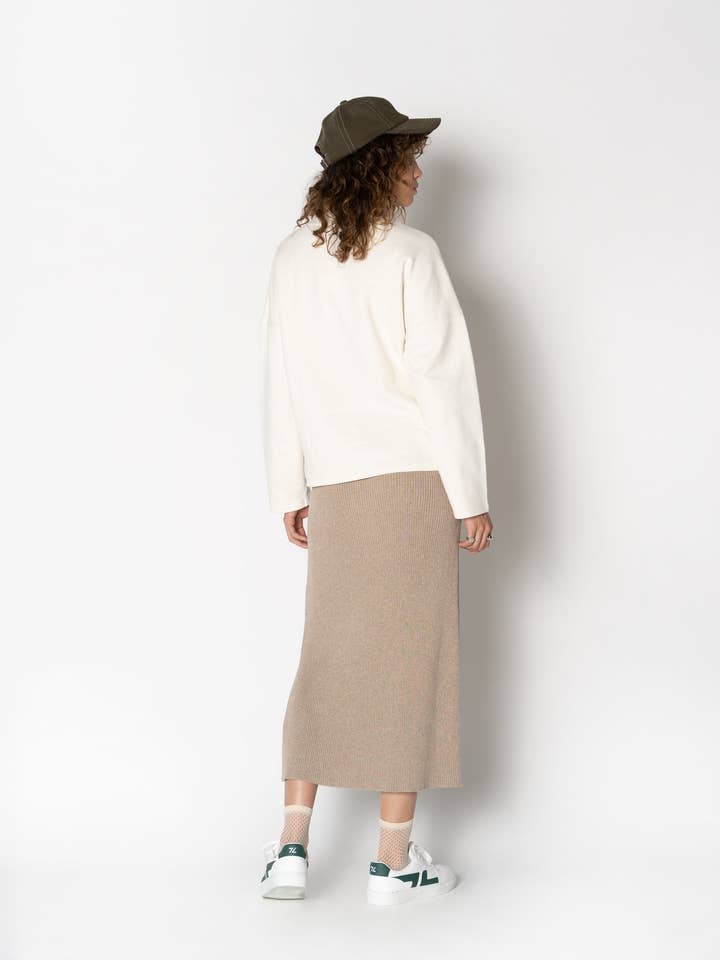 Sweatshirt met trechterhals en verlaagde schouder voor wholesale door NU-IN