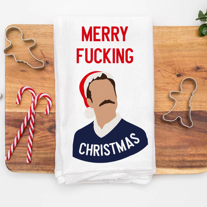 Ted Lasso Merry Fucking Christmas, asciugamano per la vendita all'ingrosso da parte di Love You a Latte Shop