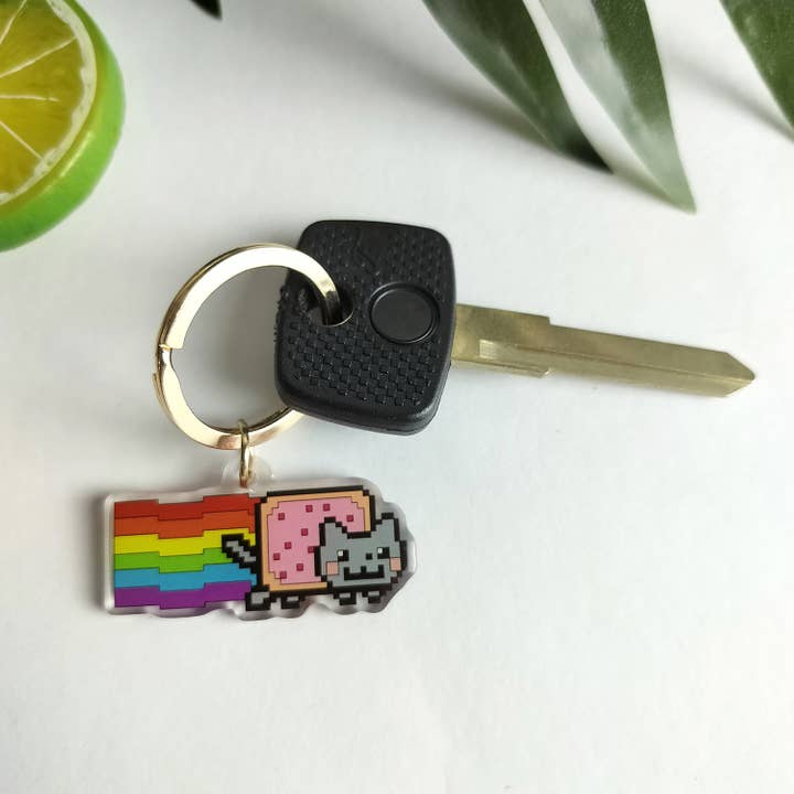 Real Sic - Wholesale Keychain - Unisex - Nyan Cat Keychain - Rainbow Cat Meme Acrylic Keychain1