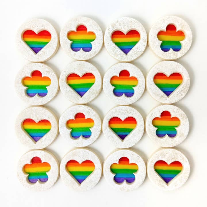 marzipops - Wholesale Cookie - Gourmet Marzipan Candy Pride Rainbow Linzer Cookies