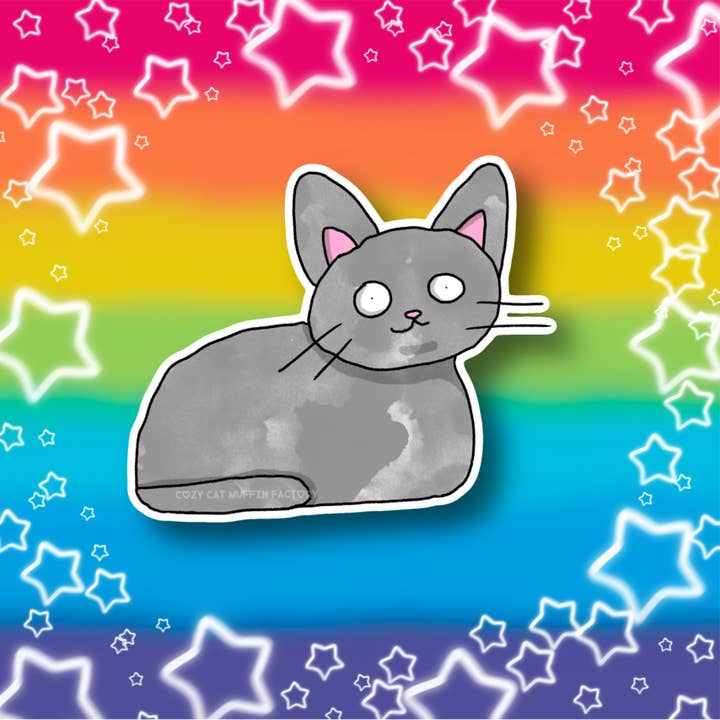 Adesivo Loaf Derpy Cat per la vendita all'ingrosso da parte di Cozy Cat Muffin Factory