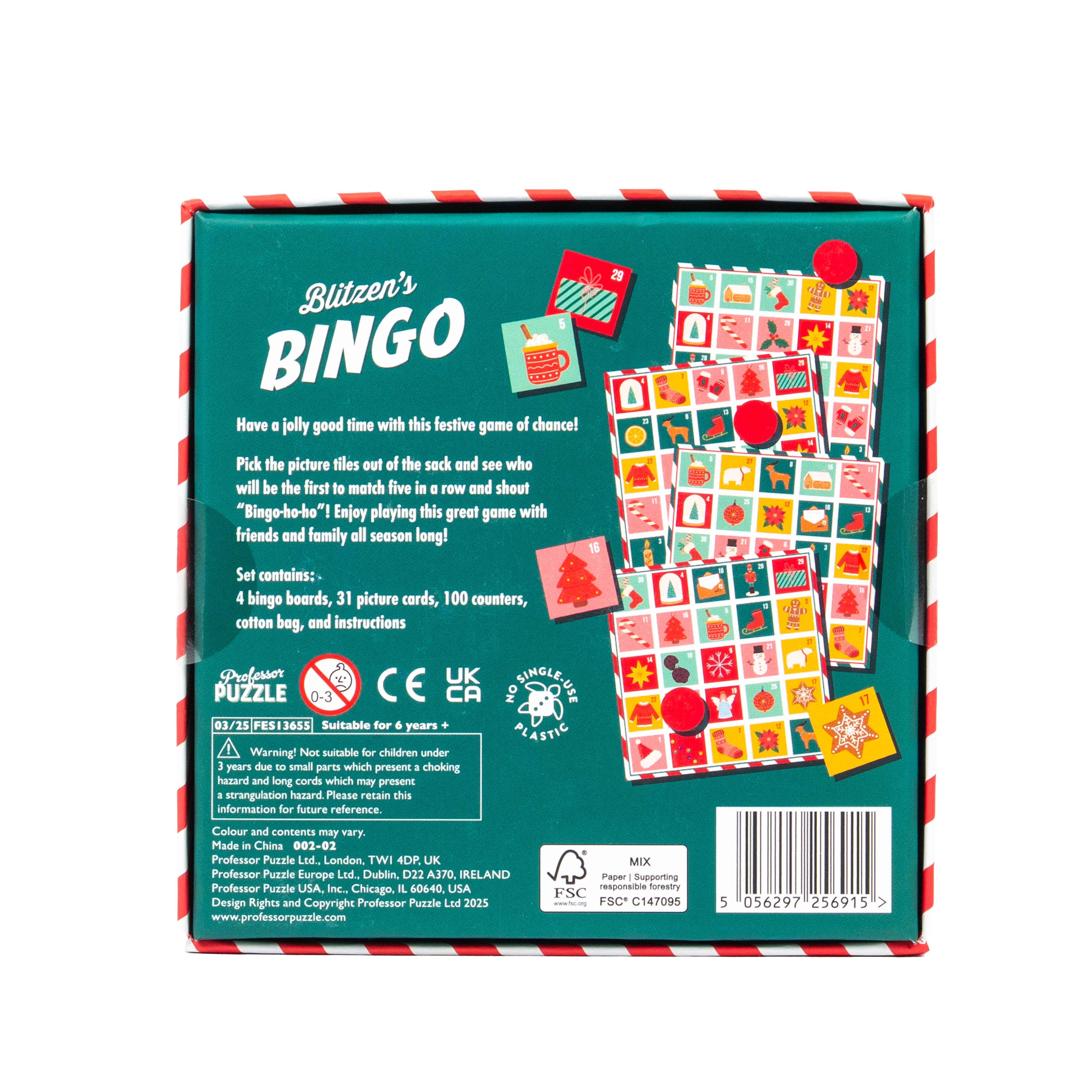 Professor Puzzle – wholesale Board game – Festive Bingo FSC8