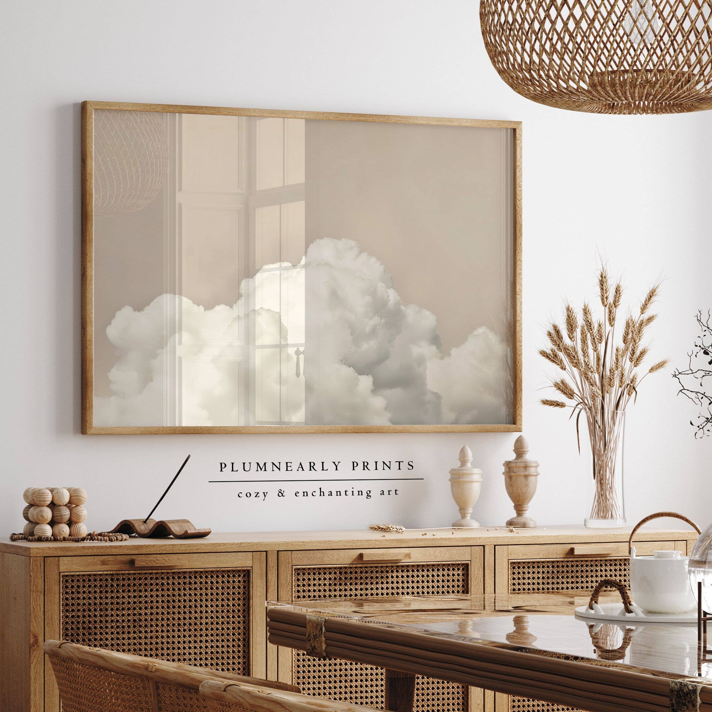 Plumnearly Prints - Wholesale Art Print - Neutral Beige Cloud Oil Painting Fine Art Print Poster 41