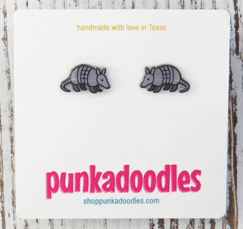 Punkadoodles.co - Wholesale Stud/Post Earrings - Armadillo Earrings