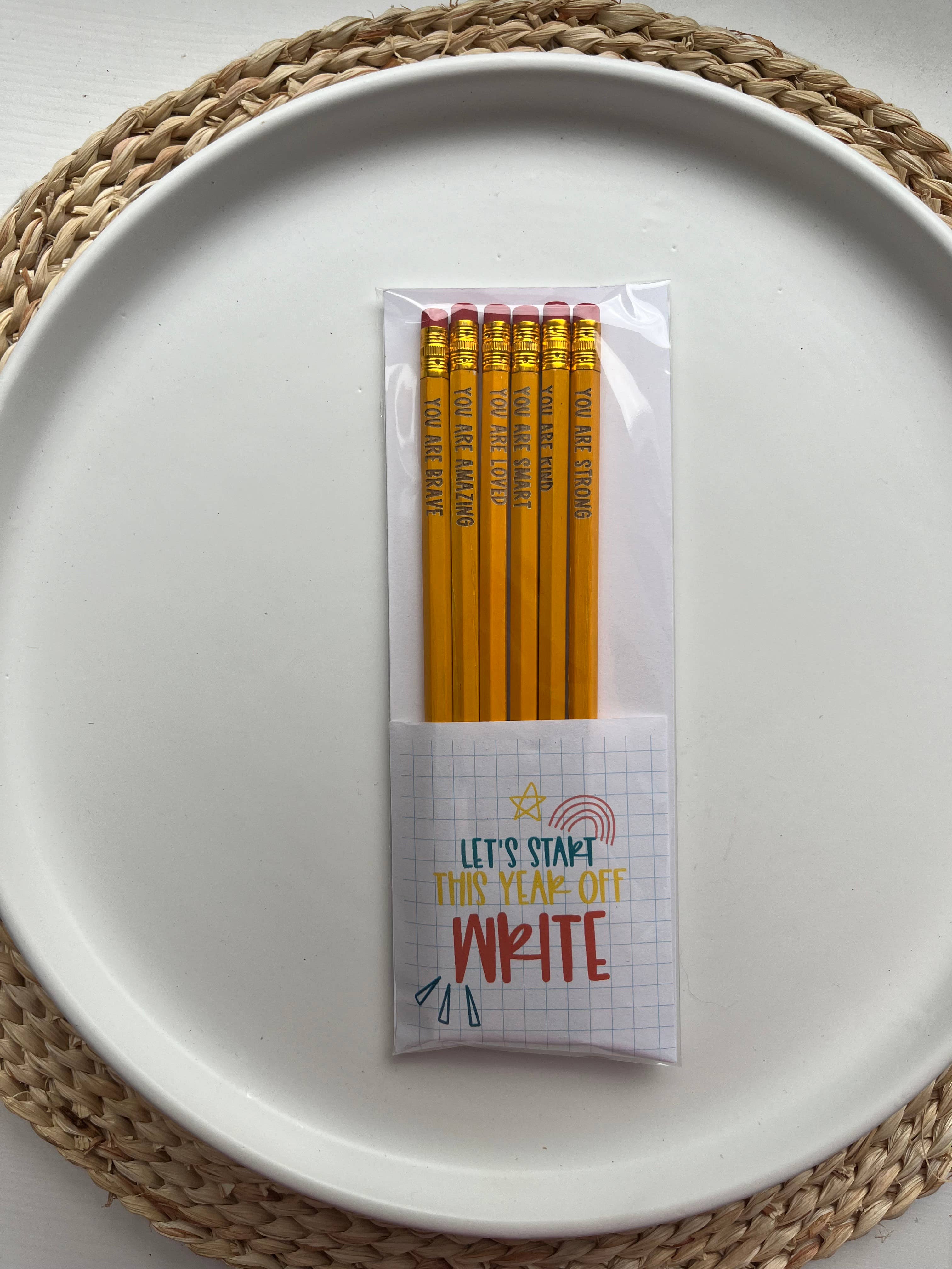 Handmade by Hammero - Wholesale Pencil - Positive Affirmations Pencils, Engraved Pencils Pack16