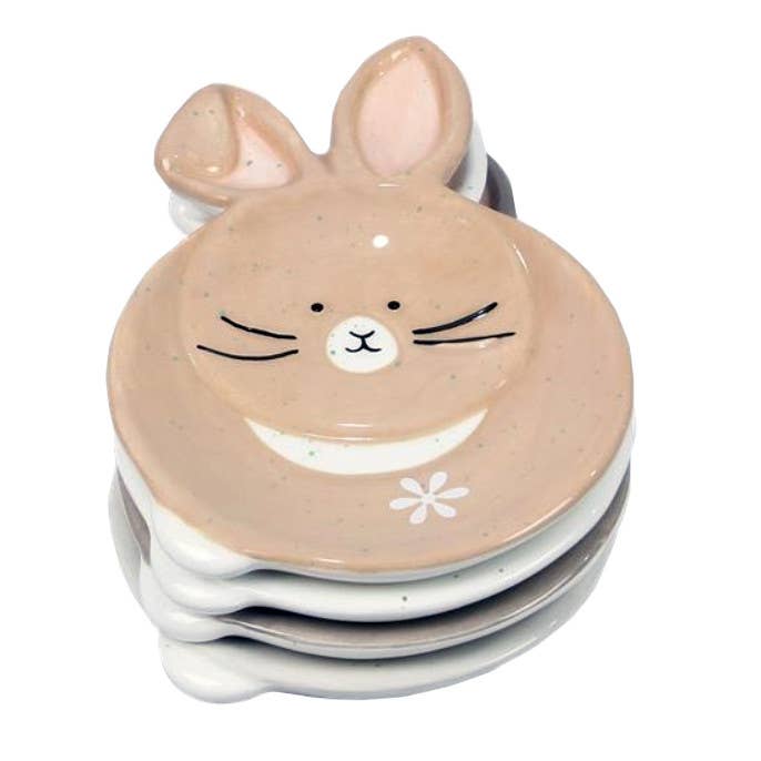 Will's Company - Wholesale Jewelry Dish - Ceramic Bunny Rabbit Trinket Dish - 4 styles, 4"1