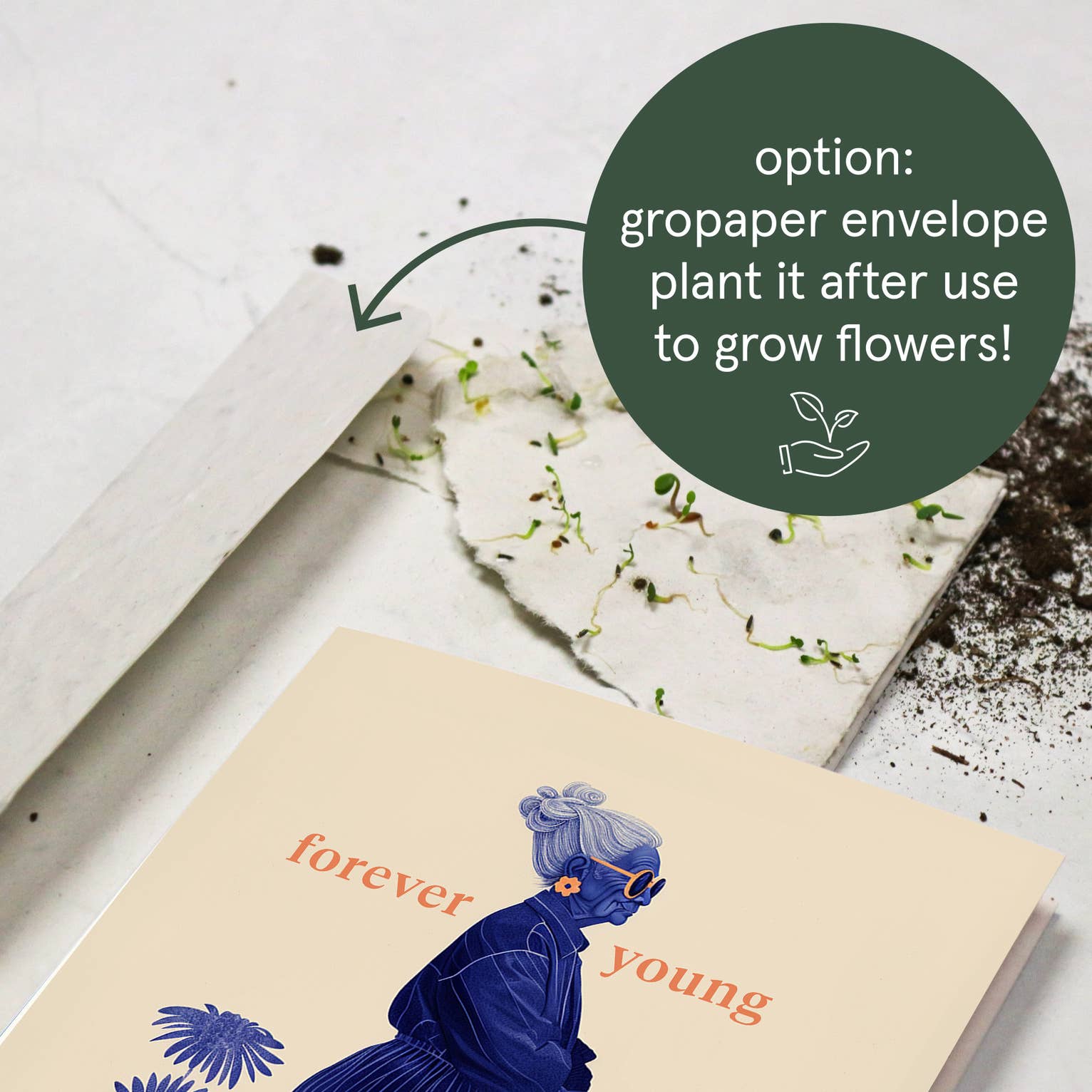 Botanopia - gifts , decor and cards for plant lovers - Vendita all'ingrosso Biglietti di auguri - Forever young | Biglietto di auguri per donna | Biglietto di compleanno7