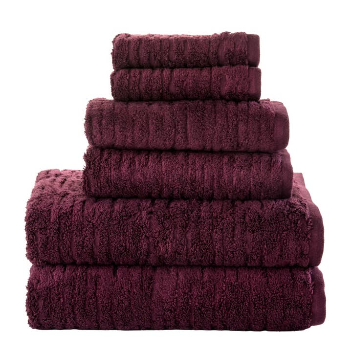 CloudSoft Cotton Luxury 6-Piece Towel Set, Bordeaux for wholesale by SKL HOME