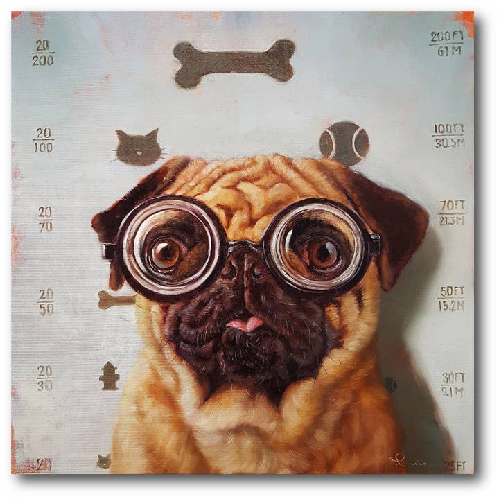Canine Eye Exam Gallery Wrapped Canvas Wall Art for wholesale by Courtside Market