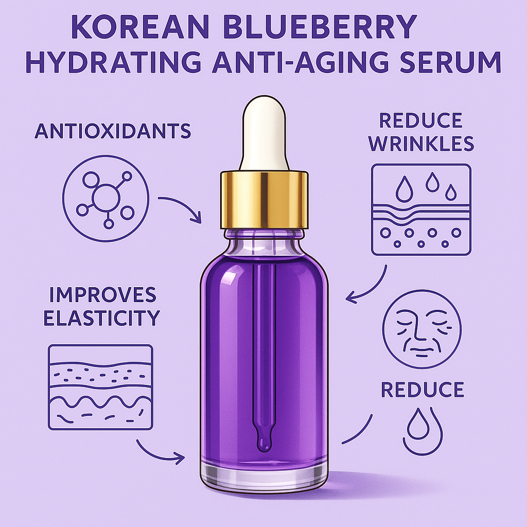 Beautique Goals – Engroshandel Ansigtsserum – Koreansk hudpleje blåbær fugtgivende anti-aging serum2