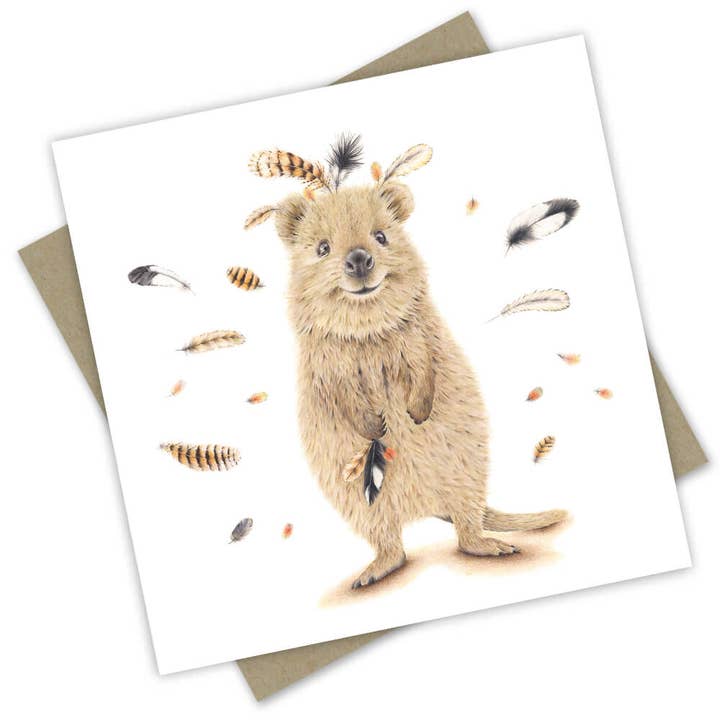 Australiana: Catching Feathers Greeting Card for wholesale by Popcorn Blue