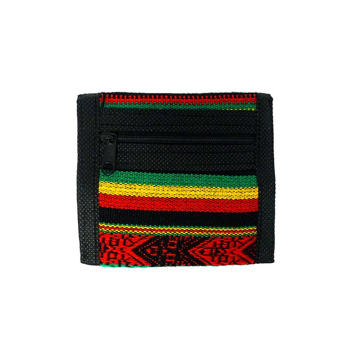 Pichincha - Wholesale Wallet - Women's - Rasta Tribal Striped Peruvian Velcro Trifold Wallet1