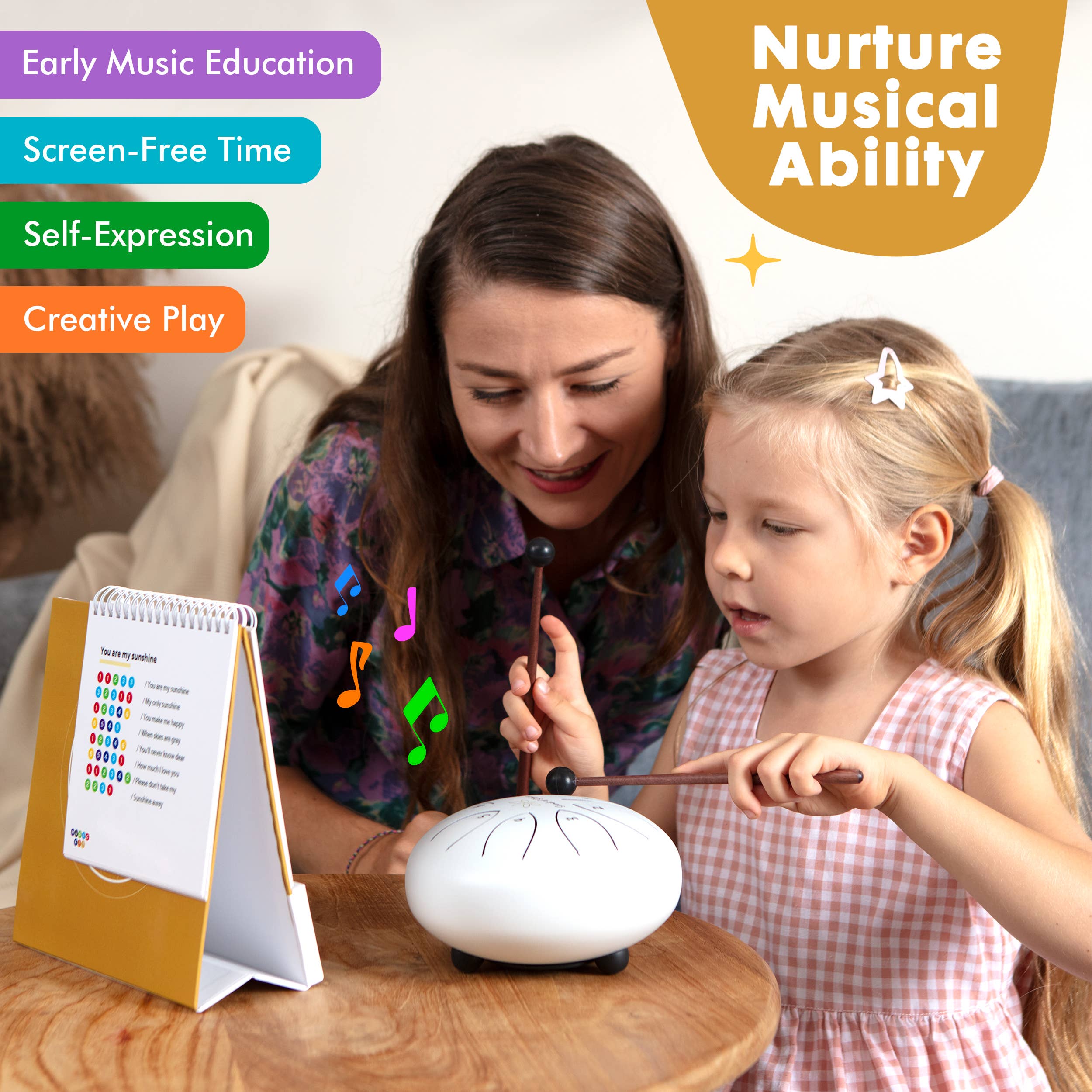 Sounds Of Silence Drums - Vente Instruments de musique - Steel Tongue Drum MusicKit, avec livre audio interactif2