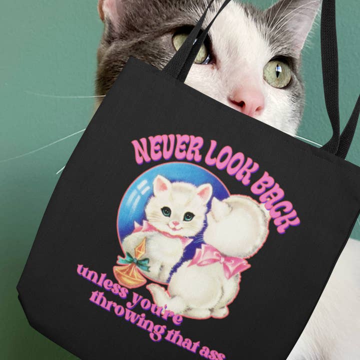 NEVER LOOK BACK TOTE BAG for wholesale by TEAM JEMINI DESIGNS