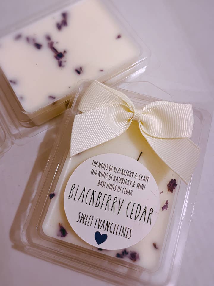 Wax melts. Blackberry Cedar. Sweet Evangelines for wholesale by Sweet Evangelines