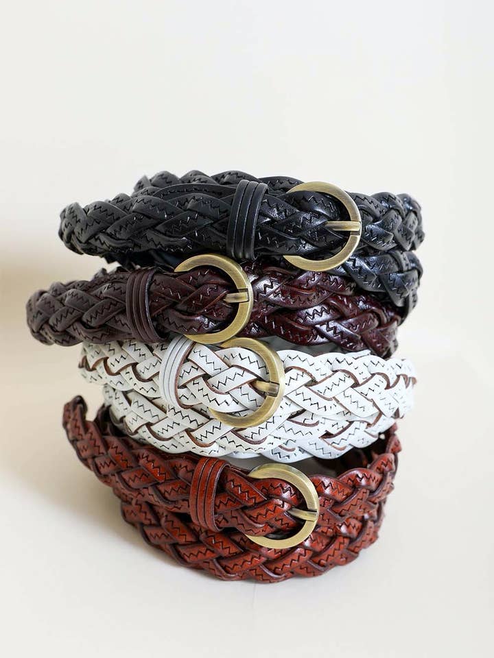 Classic Leather Braided Belt – Perfect for Any Look 👖 for wholesale by Leto Accessories