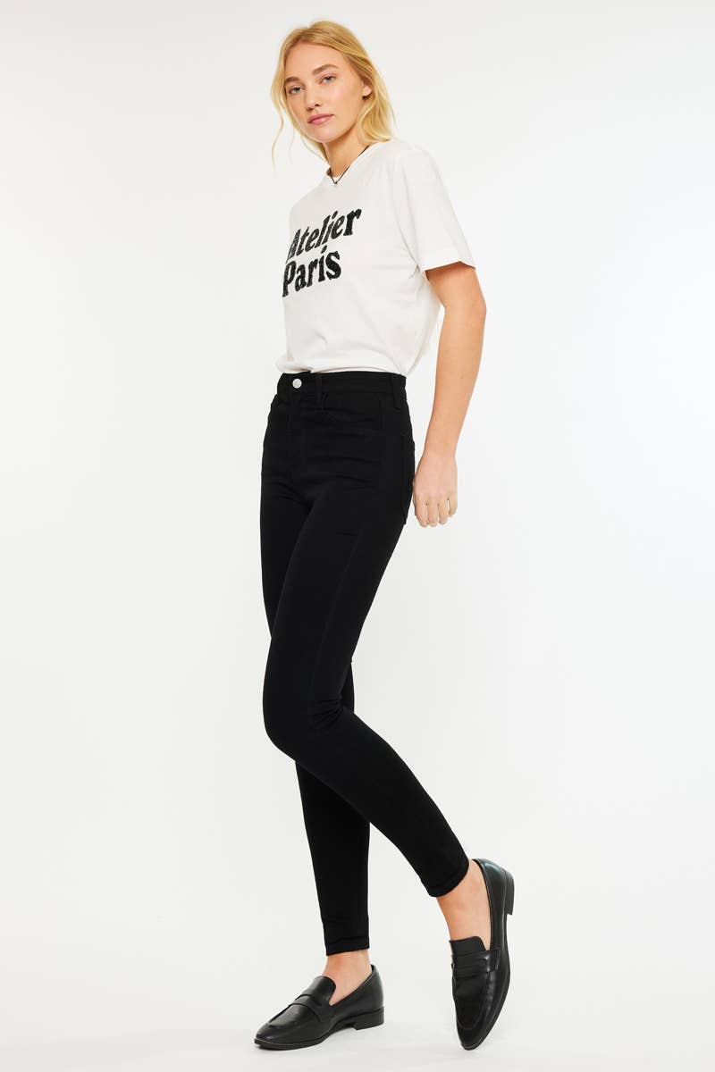 NOIR OUVRIR APCK JEANS SUPER SKINNY TAILLE HAUTE-KC11253BK en vente sur Faire2