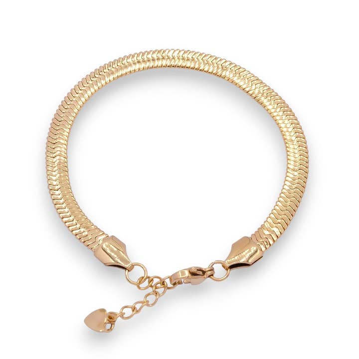 Klassieke Gouden Visgraat Armband BR-21WA926 voor wholesale door Simply Jewels