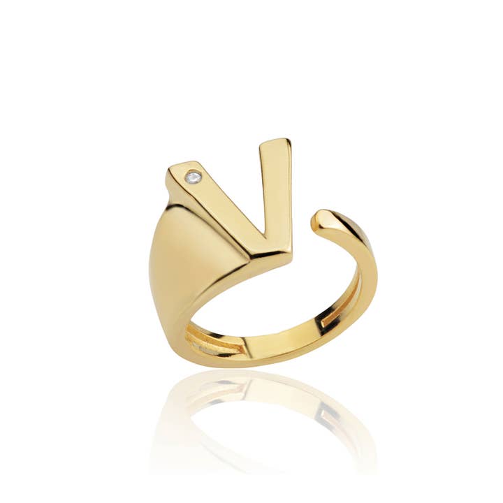 V Letter Ring for wholesale by House12