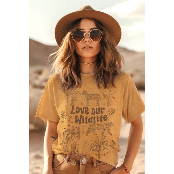 HRTandLUV – Großhandel T-Shirt (Grafikdruck) – Damen – LIEBE UNSER WILDLEBEN MINERALGRAPHIK-TOP5