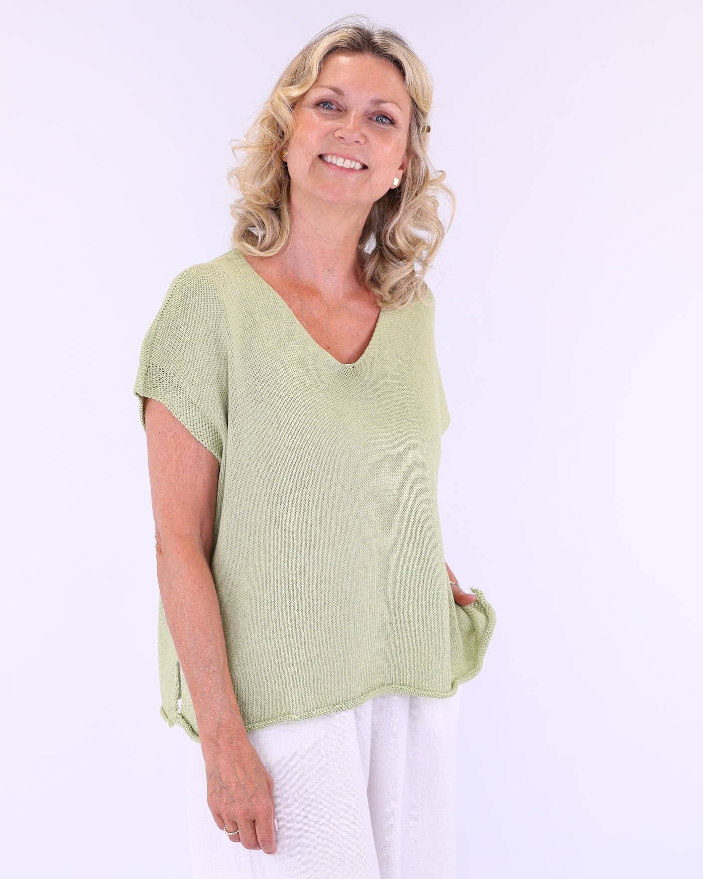 Cadenza Italy Ltd – wholesale Knit top – Women's – Cotton Blend Cap Sleeve T3