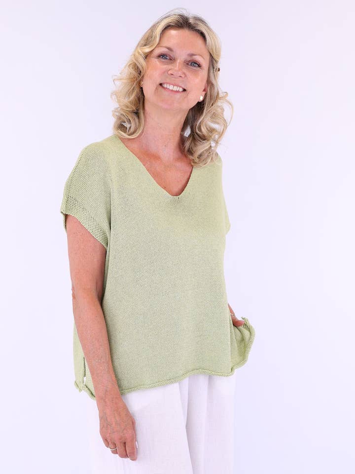Cadenza Italy Ltd – wholesale Knit top – Women's – Cotton Blend Cap Sleeve T3