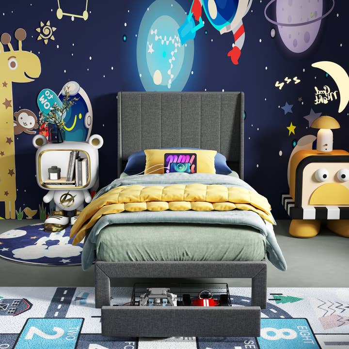 39F Inc. - Wholesale Bed - Upholstered Bed with Drawers, USB Port– Twin & Queen Sizes8