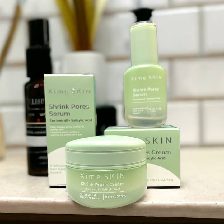 Shrink Pores Tea Tree Oil and Salicylic Cream and Serum for wholesale by XIME BEAUTY