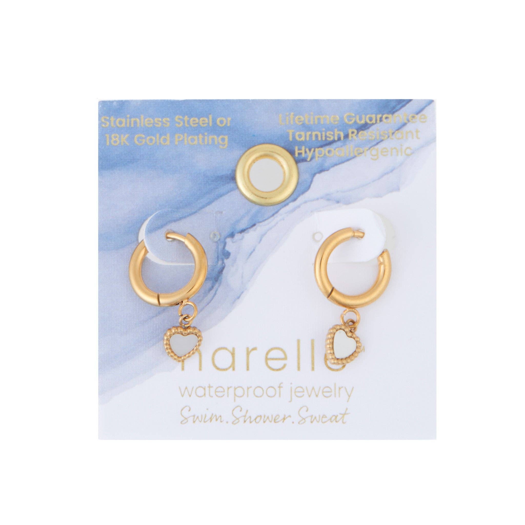 Elsie & Zoey - Wholesale Huggie Earrings - Waterproof Earrings Narelle 18K Gold Heart Huggie Hoop1