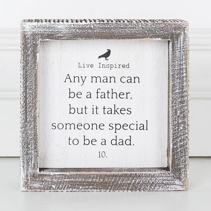 10683 - 5x5 wood framed sign (FATHER SPECIAL) Fathers Day for wholesale by Devanie At Home (Formerly Adams & Co.)