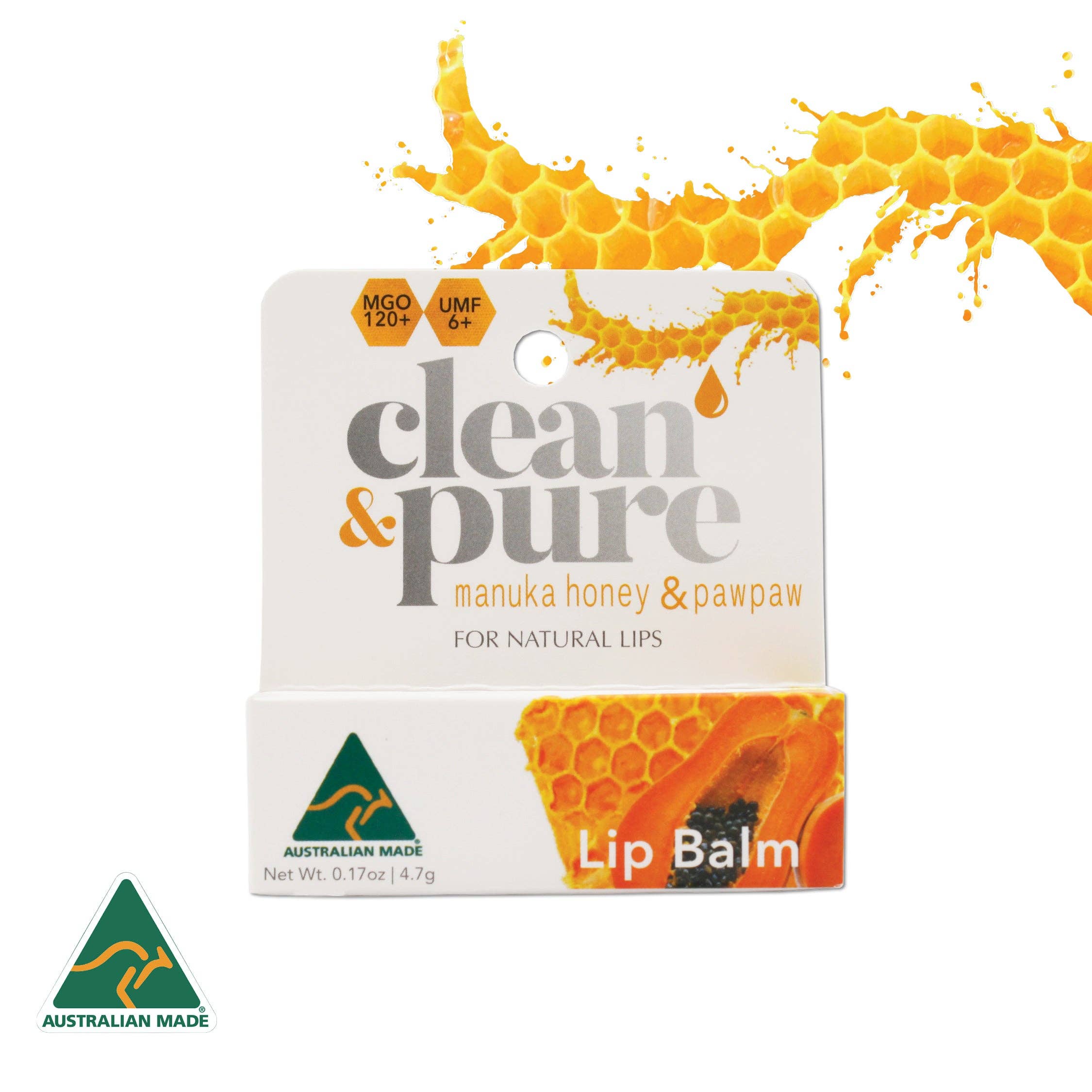 Clean & Pure - Wholesale Lip Balm - MANUKA HONEY & PAWPAW LIP BALM NATURAL AUSTRALIAN2