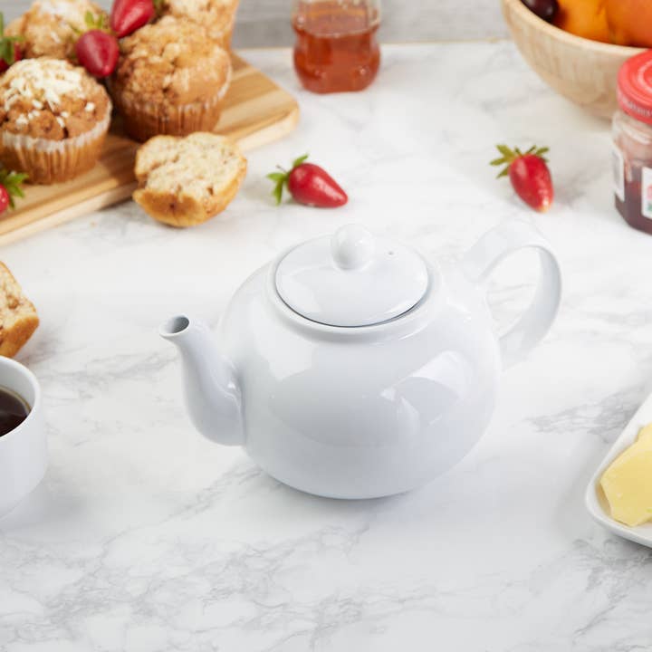 RSVP International - Wholesale Tea Pot - 16Oz Stoneware Teapot - White