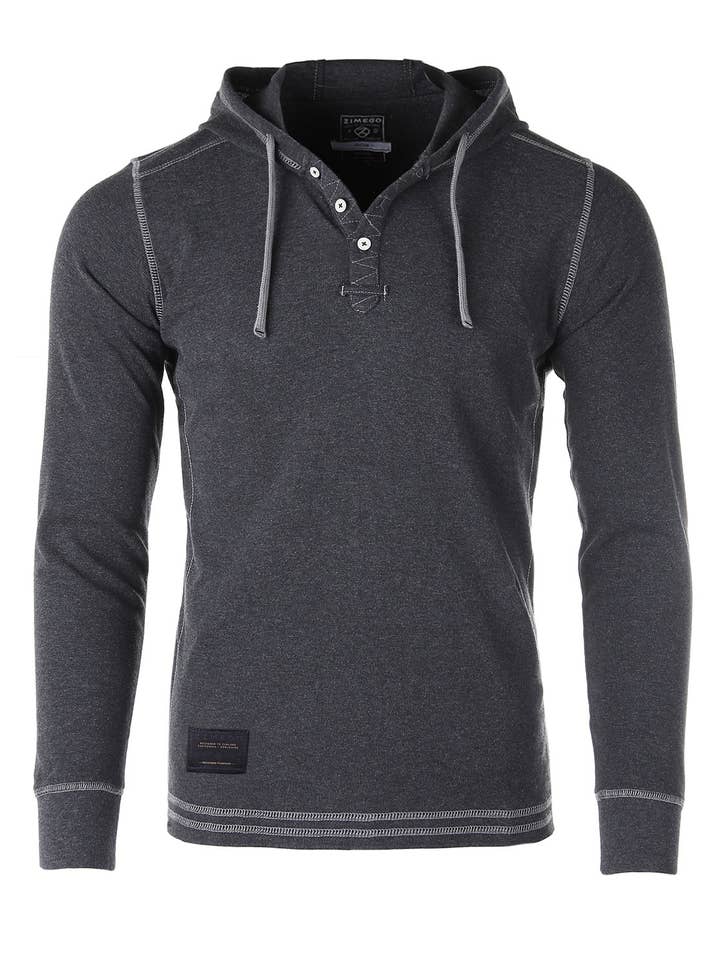 ZIMEGO – Hoodie - Homem por atacado – Camisola Térmica com Capuz de Manga Comprida Básica Casual para Homem ZIMEGO1