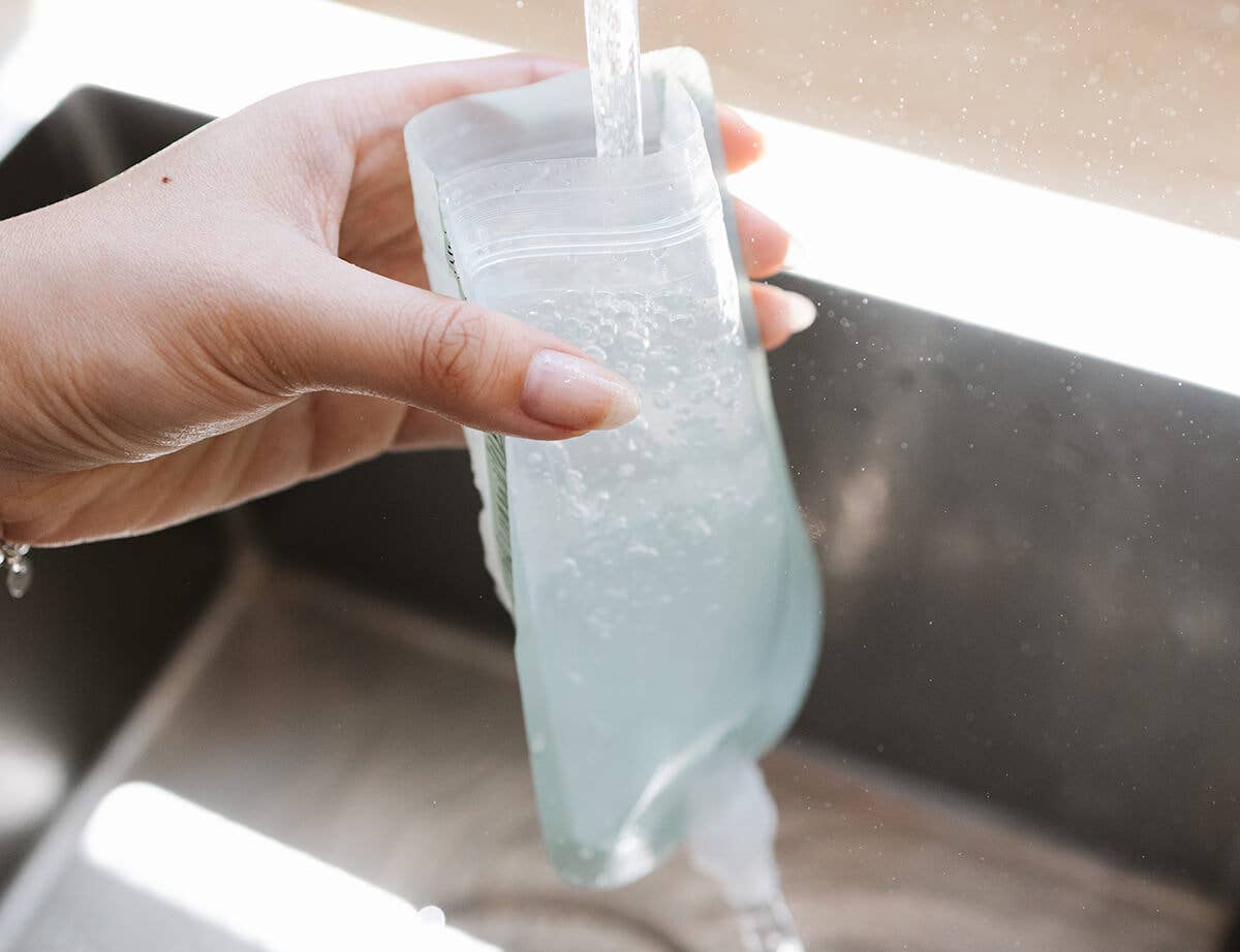 Cherub Baby - Wholesale Food Storage Wrap/Bag - Reusable Baby Food / Yoghurt Pouches | Bundle Kit | Dusty Rose & Sand3