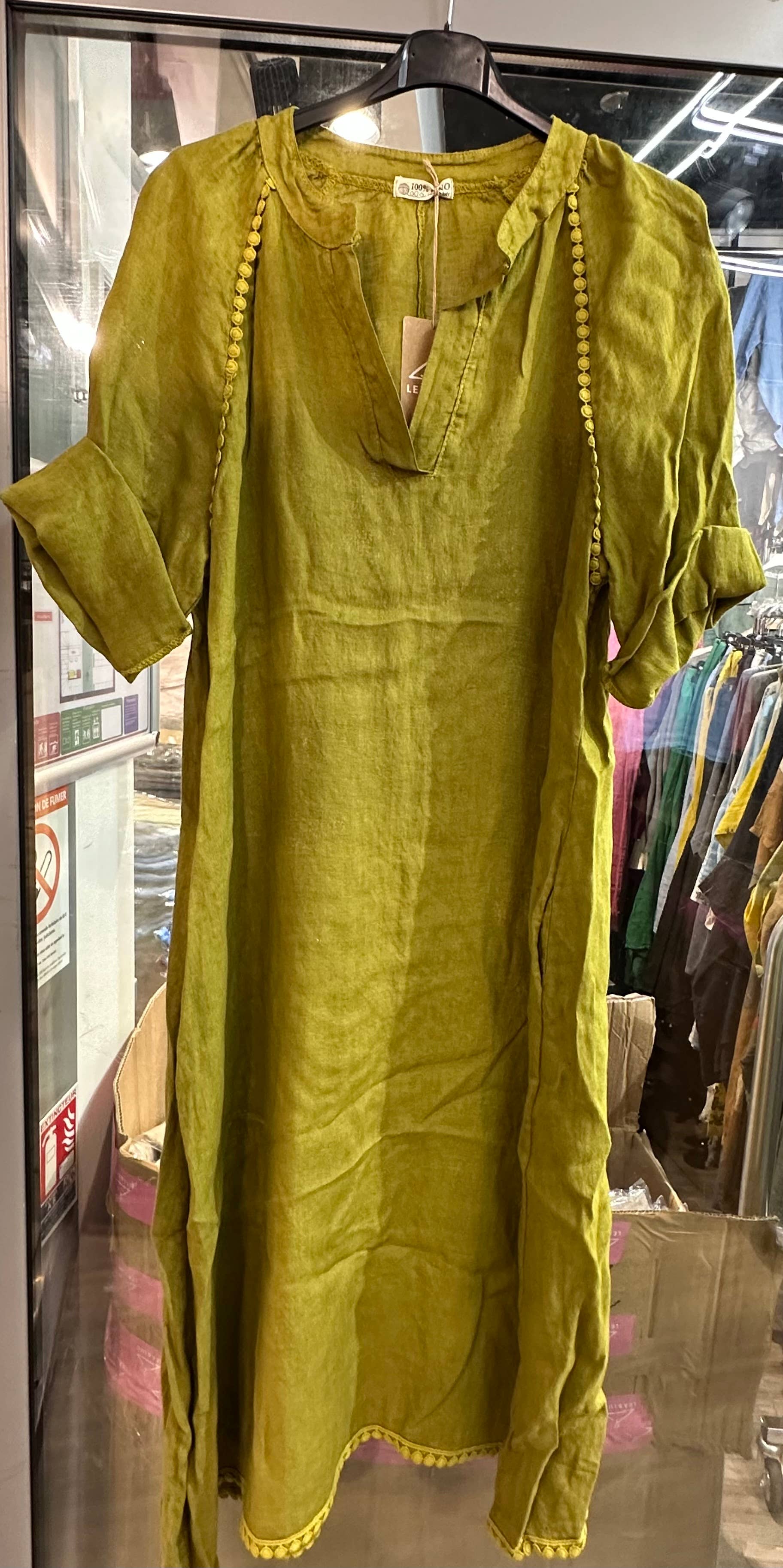 LÉA & LUC - Wholesale Dress - Women's - Long dress in 100% linen REF.71616