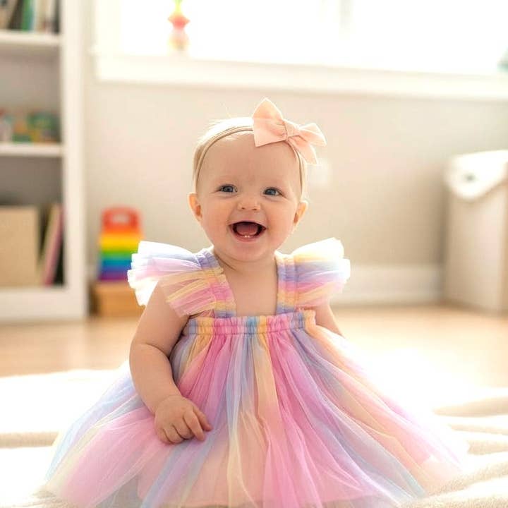 Regenbogen-Schmetterling-Tüllkleid für den Großhandel von Bow Beau Poppy