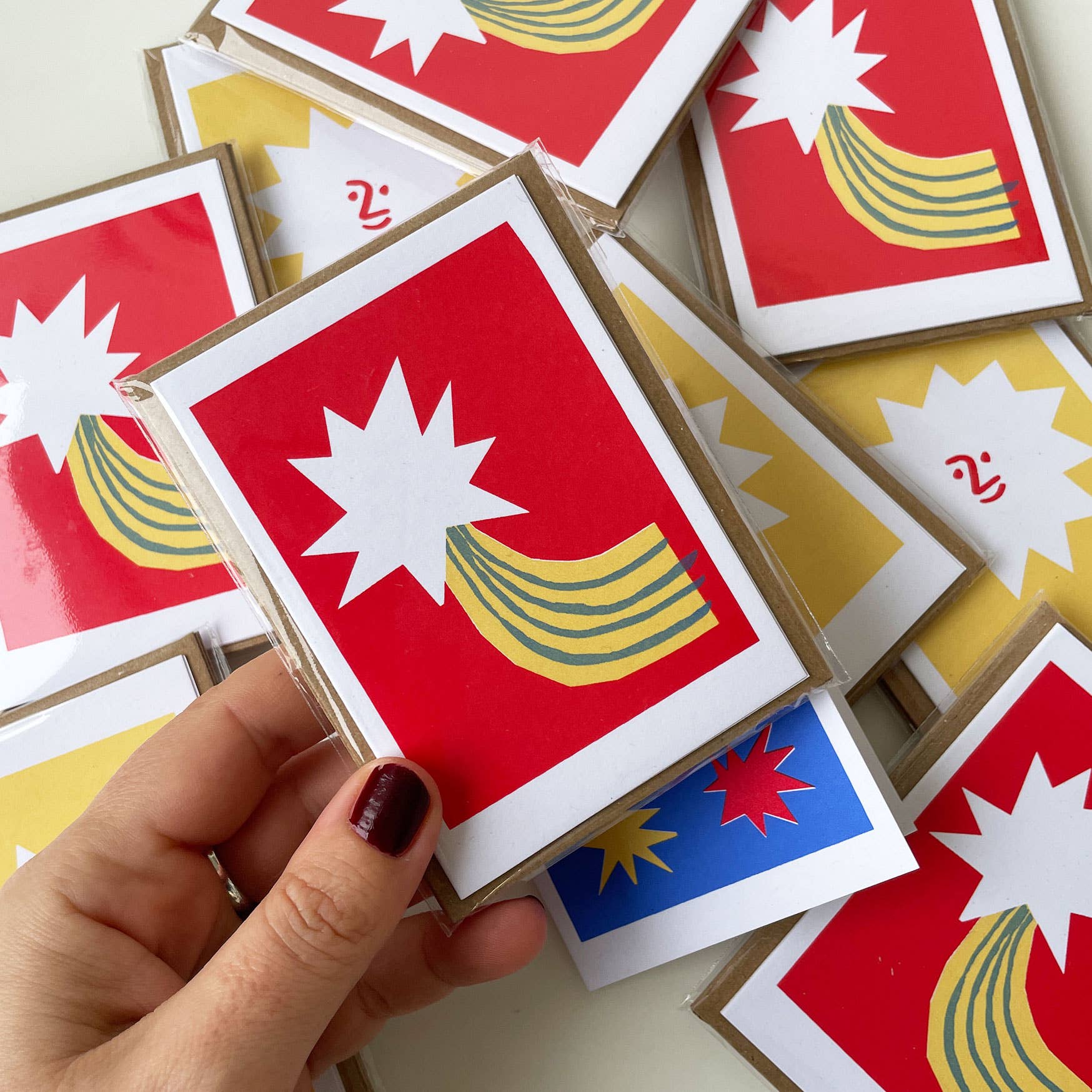 Lizzie Lomax Illustration - Wholesale Stationery/Notecard Set - 'Sun, Moon, Star' Mini Card Pack4