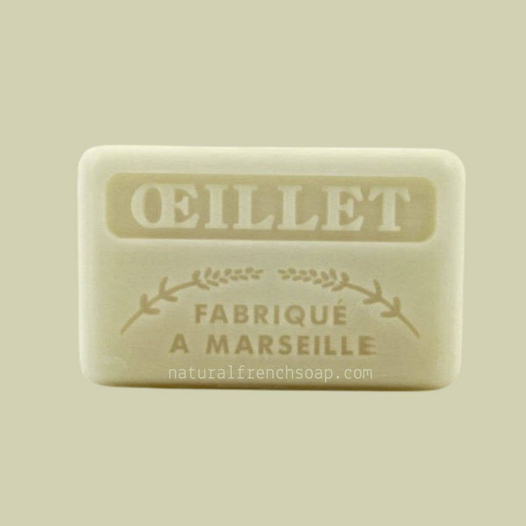 French Soap Wholesale – Großhandel Feste Seife – 125g Großhandelsseife aus Marseille – Œillet (Nelke)