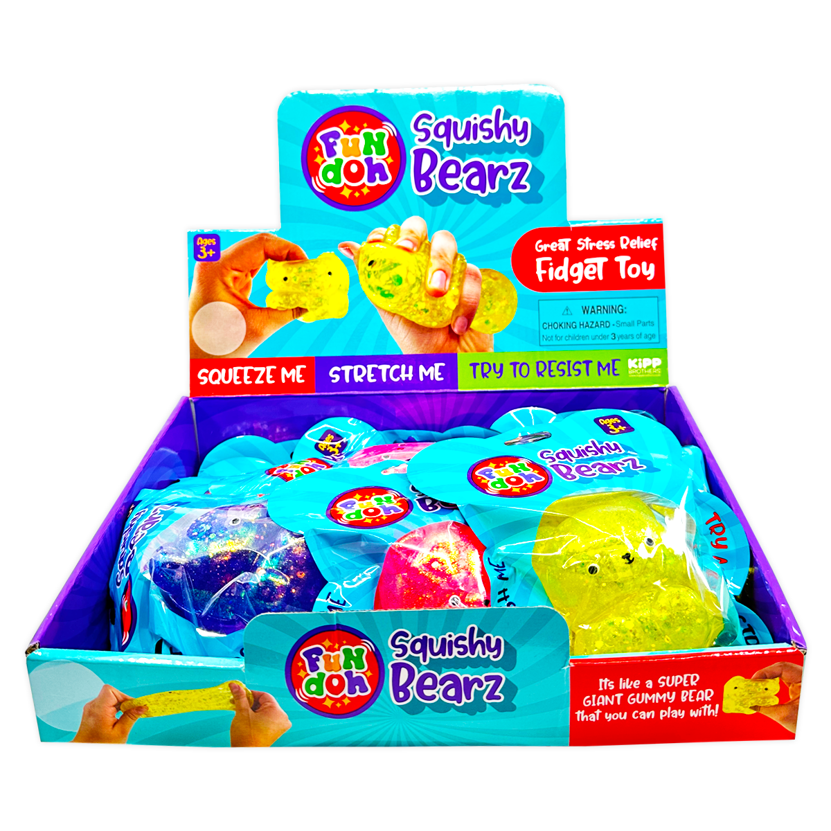 Kipp Brothers - Wholesale Squishy Toy - Kids & Baby - Squish and Squeeze Gummy Bear Toy - 12 Pieces Per Display1