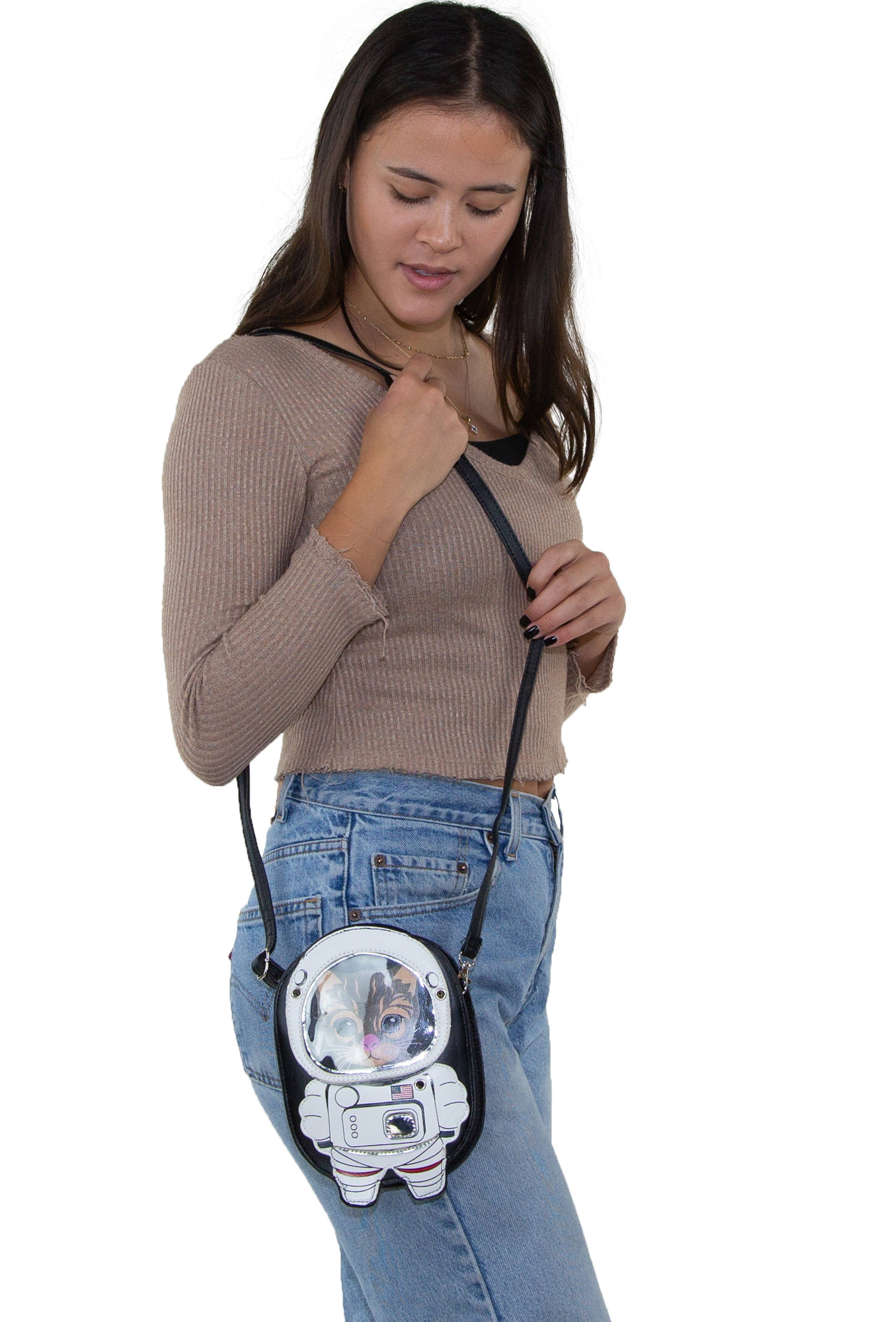 COMECO INC - Wholesale Crossbody Bag - Women's - Astronaut Cat Shoulder Crossbody Bag in Vinyl Material3