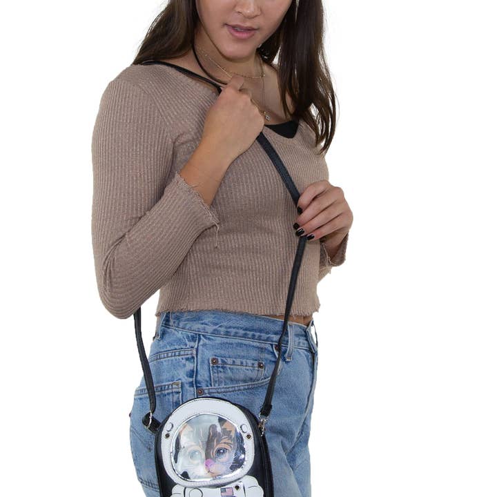 COMECO INC - Wholesale Crossbody Bag - Women's - Astronaut Cat Shoulder Crossbody Bag in Vinyl Material3