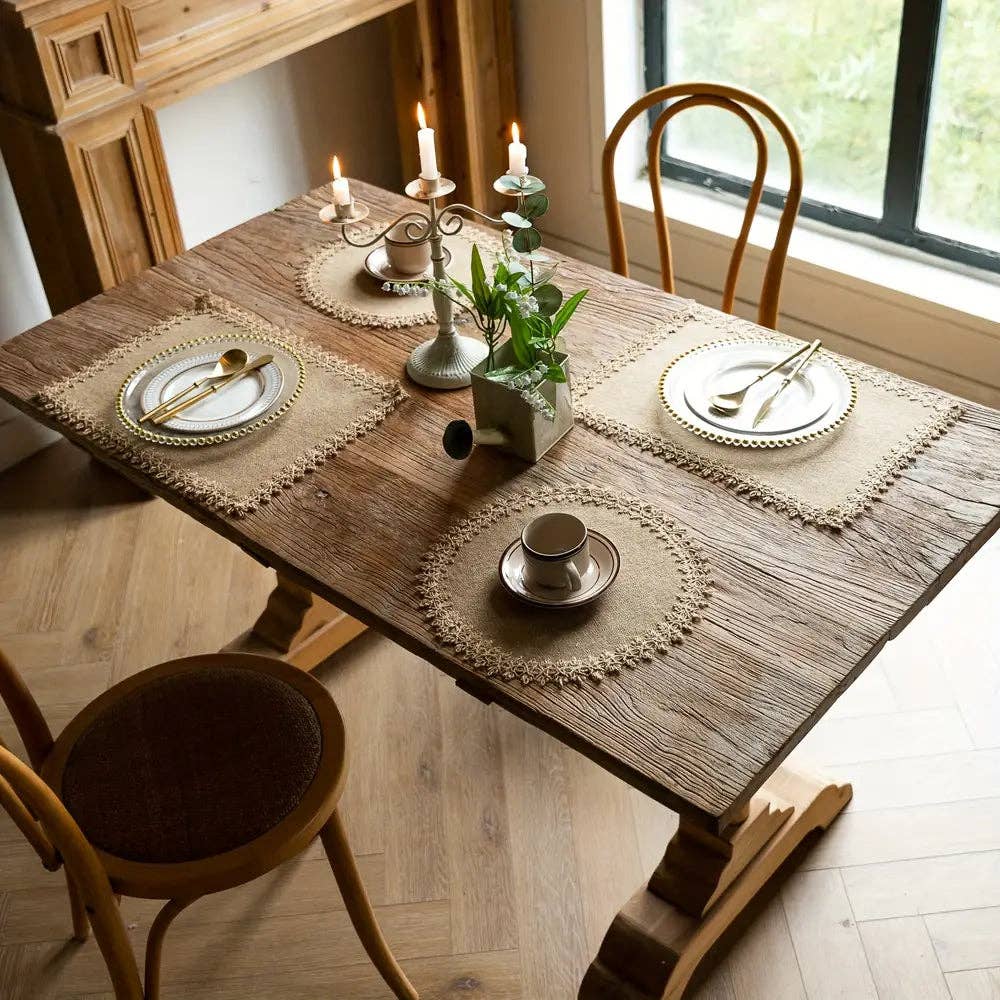 Huis Van Merken - Wholesale Placemat - 4/6pcs, Boho Jute Placemats Bohemian Style0