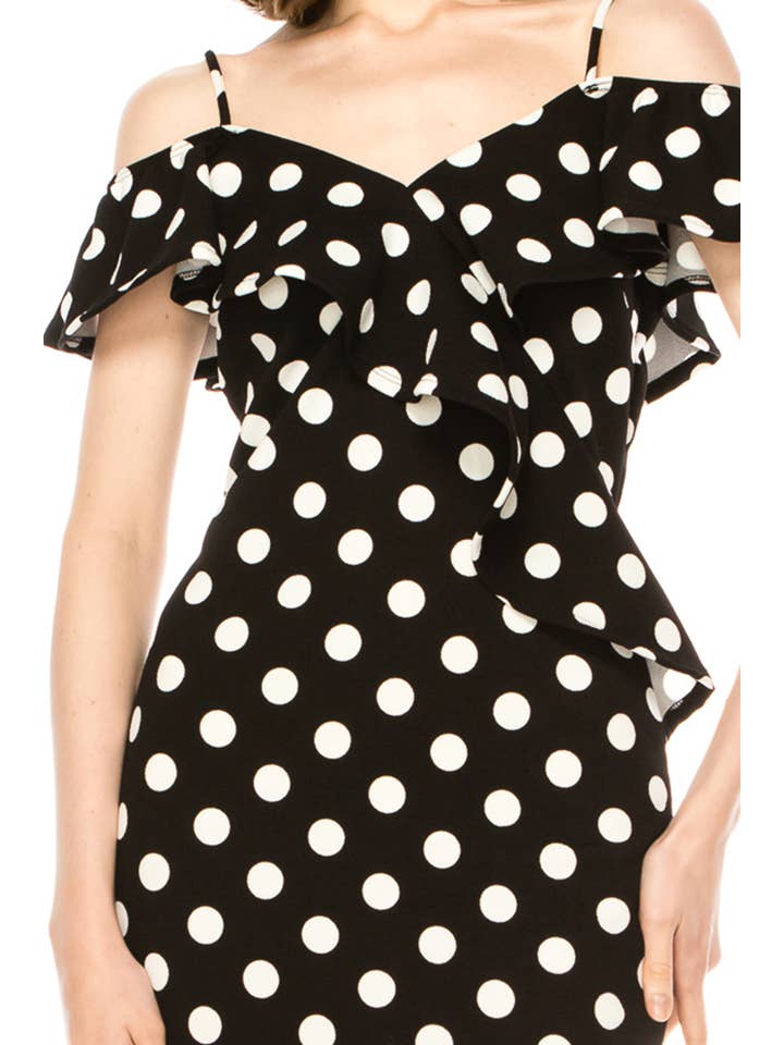 MOA COLLECTION - Wholesale Dress - Women's - Women's Off Shoulder Ruffle Accent Bodycon Dress