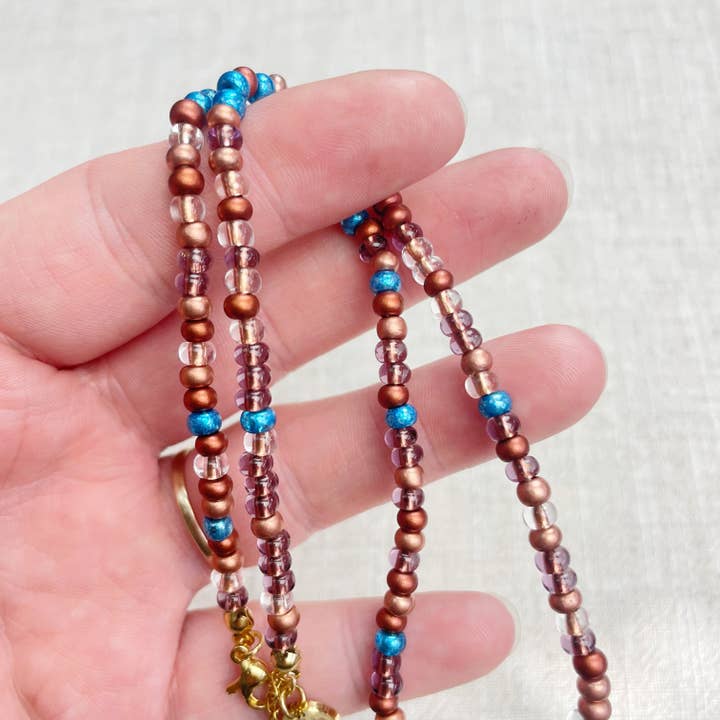 Ewelina Pas Jewelry - Wholesale Beaded/Pearl Necklace - Mixie/// Bronze Mixed Czech Glass Beaded Necklace8